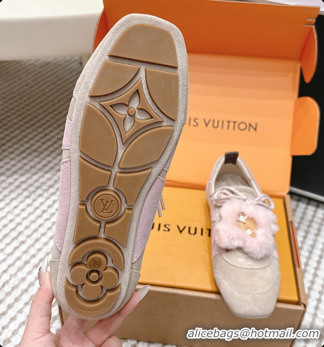 Luxurious Louis Vuitton LV Sneakerina Beige Pink 60701006