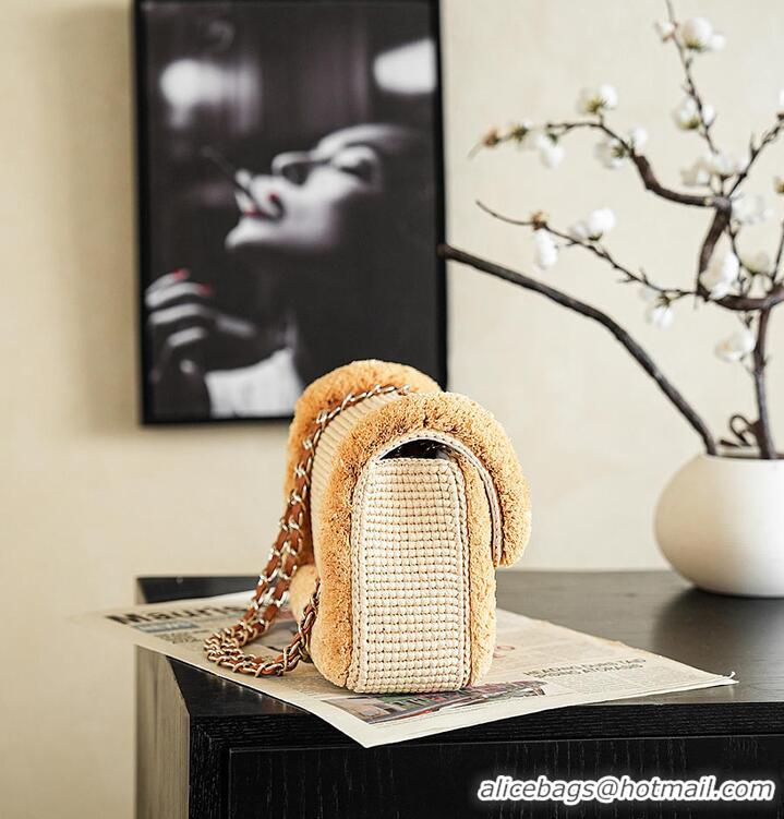 Pretty Style Chanel Coco Beach Flap Bag Braided Raffia & Gold-Tone Metal AS1265 Beige 2026