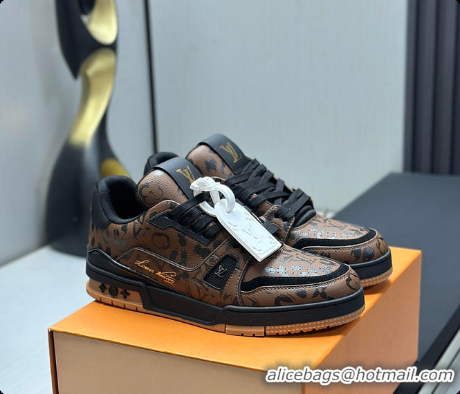 Good Looking Louis Vuitton LV Trainer Sneaker Marron 60701008
