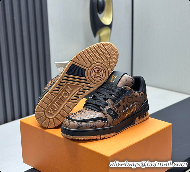 Good Looking Louis Vuitton LV Trainer Sneaker Marron 60701008