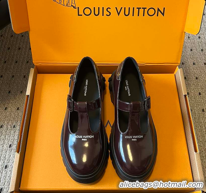 Most Popular Louis Vuitton LV Squad Mary Jane Burgundy 60701009