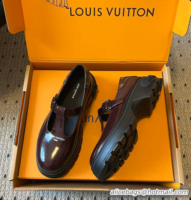 Most Popular Louis Vuitton LV Squad Mary Jane Burgundy 60701009