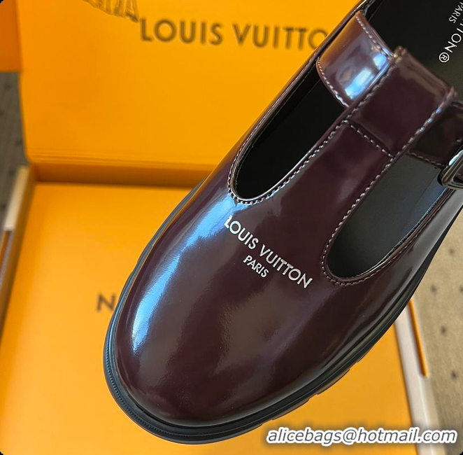 Most Popular Louis Vuitton LV Squad Mary Jane Burgundy 60701009