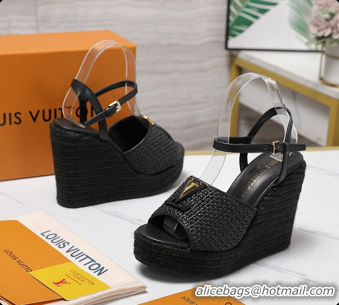 Best Price Louis Vuitton LV Mare Wedge Sandal Black 60701011