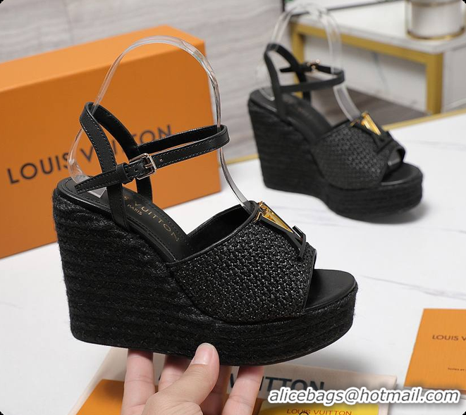 Best Price Louis Vuitton LV Mare Wedge Sandal Black 60701011