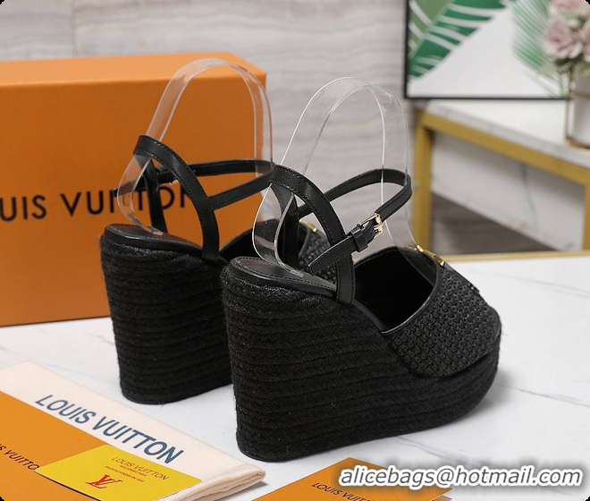 Best Price Louis Vuitton LV Mare Wedge Sandal Black 60701011