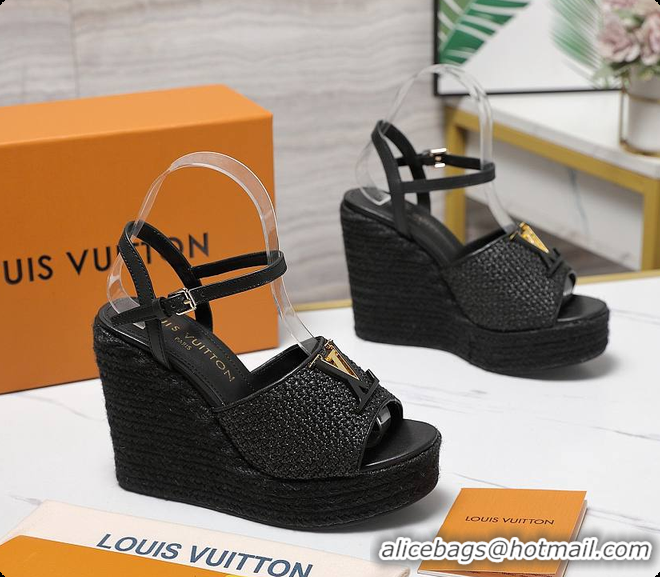 Best Price Louis Vuitton LV Mare Wedge Sandal Black 60701011
