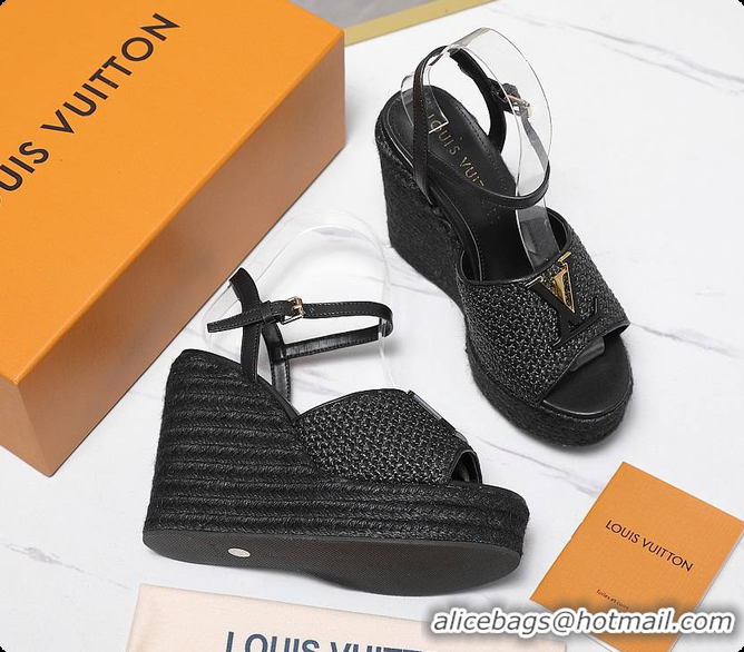 Best Price Louis Vuitton LV Mare Wedge Sandal Black 60701011