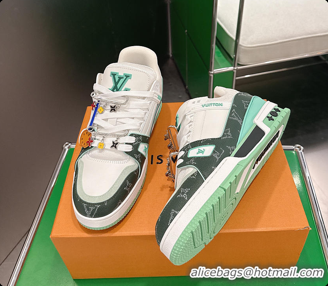 Most Popular Louis Vuitton LV Trainer Sneakers Green 60701012
