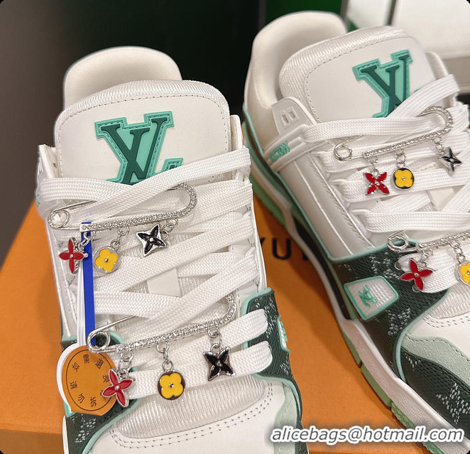 Most Popular Louis Vuitton LV Trainer Sneakers Green 60701012
