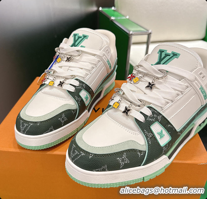 Most Popular Louis Vuitton LV Trainer Sneakers Green 60701012