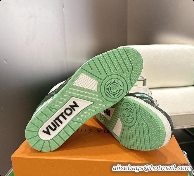 Most Popular Louis Vuitton LV Trainer Sneakers Green 60701012