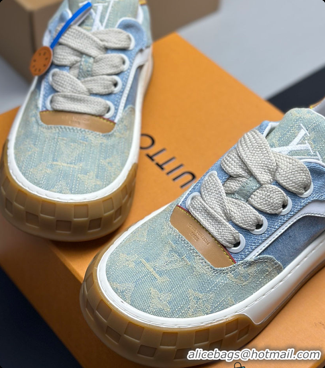 Most Popular Louis Vuitton LV Tilted Sneaker Blue Denim 60701015