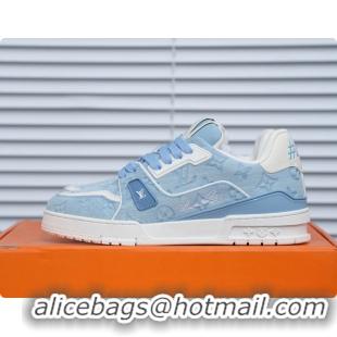 Pretty Style Louis Vuitton LV Trainer Sneaker Blue Canvas 60701016