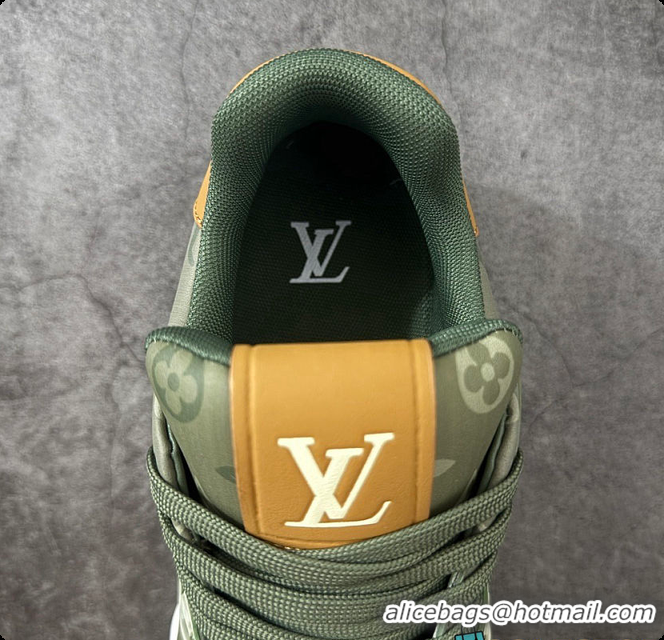 Top Grade Louis Vuitton LV Trainer Sneaker Khaki Green 60701016