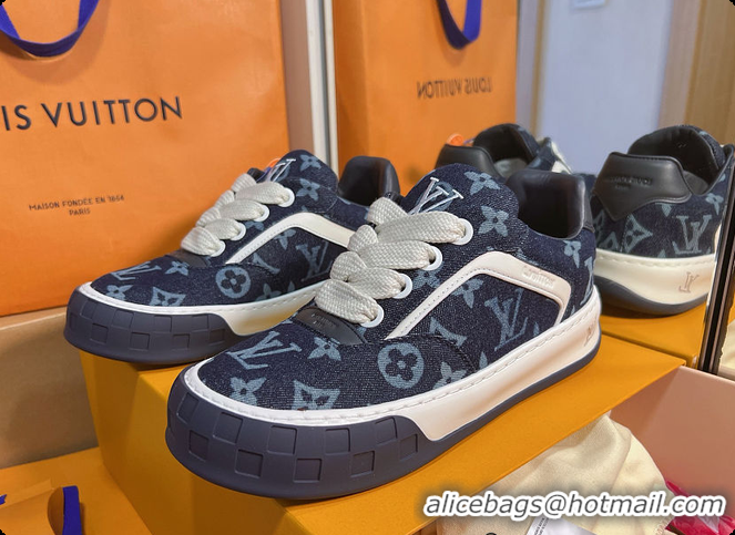Low Cost Louis Vuitton LV Tilted Sneaker Indigo Blue 60701017