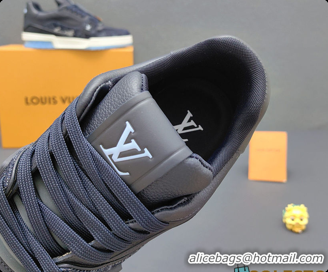 Classic Hot Louis Vuitton LV Trainer Sneaker Indigo Blue 60701018