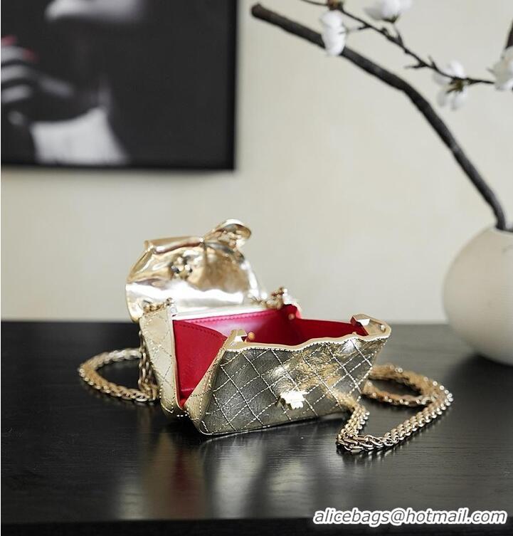 New Cheap Chanel Small 2.55 MINAUDIERE Gold-Tone Metal AS2315 Gold Spring Summer 2026