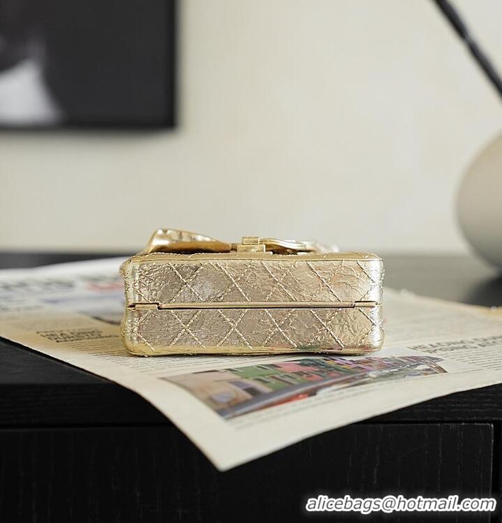 New Cheap Chanel Small 2.55 MINAUDIERE Gold-Tone Metal AS2315 Gold Spring Summer 2026