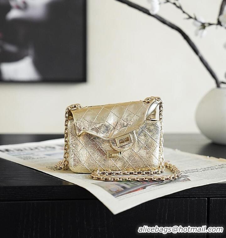 New Cheap Chanel Small 2.55 MINAUDIERE Gold-Tone Metal AS2315 Gold Spring Summer 2026