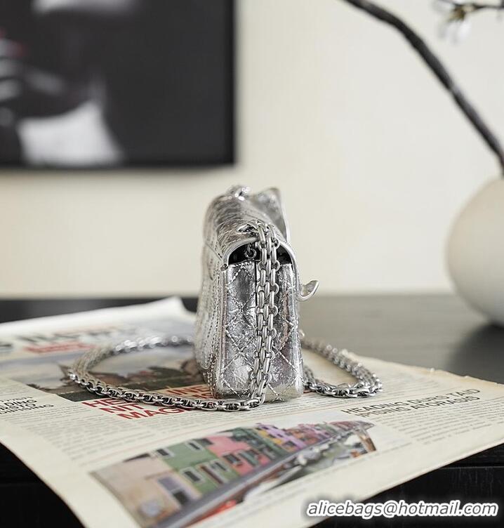 Buy Grade Chanel Small 2.55 MINAUDIERE Silver-Tone Metal AS2315 Silver Spring Summer 2026