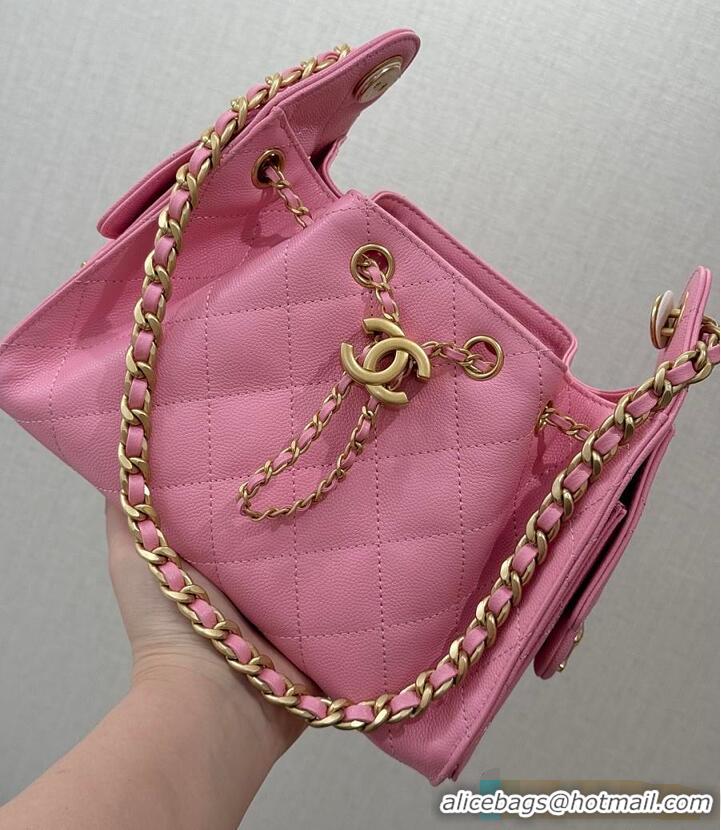 Top Grade Chanel 25 MINI HANDBAG Grained Calfskin & Gold-Tone Metal AS5631 Pink Spring Summer 2026