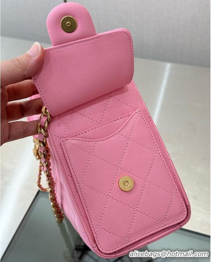 Top Grade Chanel 25 MINI HANDBAG Grained Calfskin & Gold-Tone Metal AS5631 Pink Spring Summer 2026