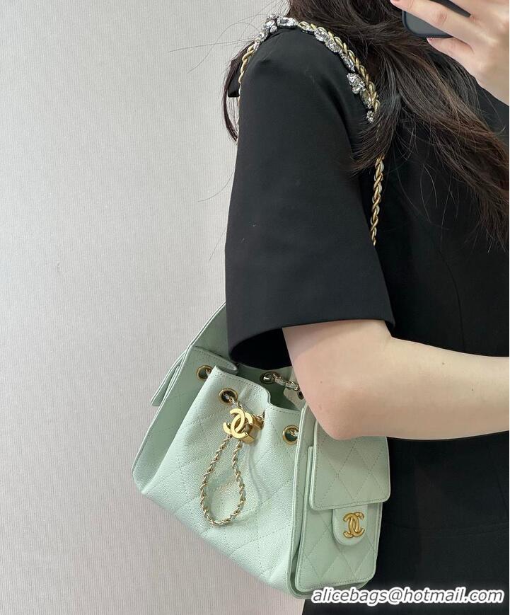 Best Product Chanel 25 MINI HANDBAG Grained Calfskin & Gold-Tone Metal AS5631 Light Green Spring Summer 2026
