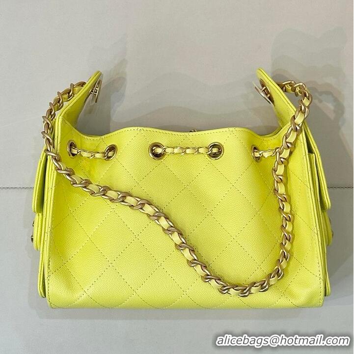 Promotional Chanel 25 Mini Handbag Grained Calfskin & Gold-Tone Metal Neon AS5631 Yellow Spring Summer 2026