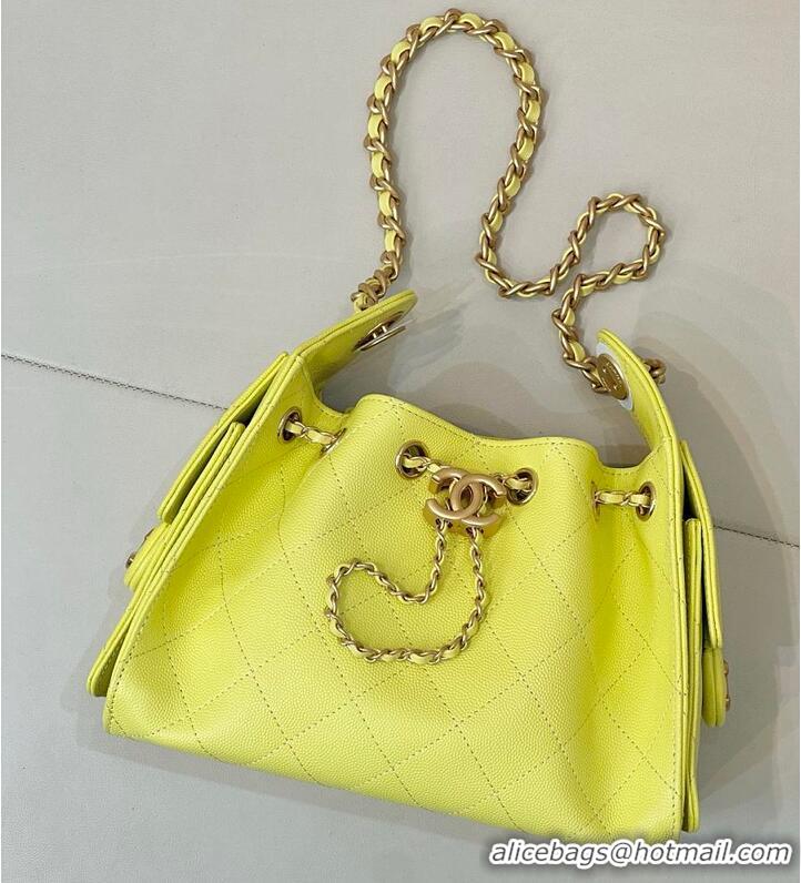 Promotional Chanel 25 Mini Handbag Grained Calfskin & Gold-Tone Metal Neon AS5631 Yellow Spring Summer 2026