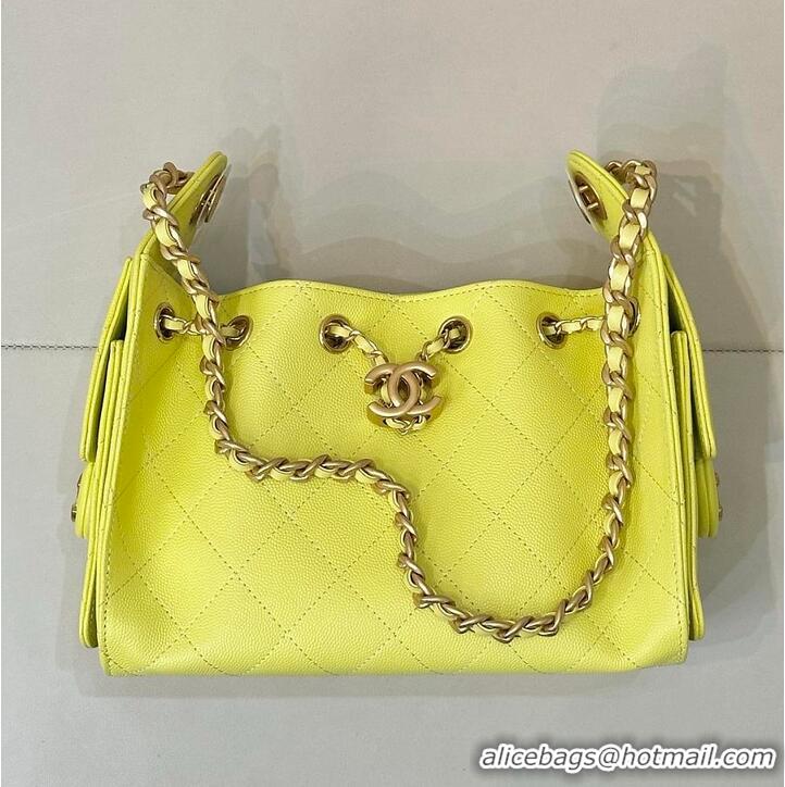 Promotional Chanel 25 Mini Handbag Grained Calfskin & Gold-Tone Metal Neon AS5631 Yellow Spring Summer 2026