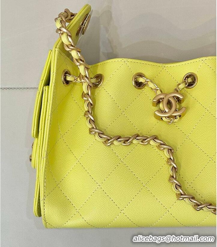 Promotional Chanel 25 Mini Handbag Grained Calfskin & Gold-Tone Metal Neon AS5631 Yellow Spring Summer 2026