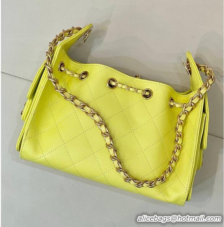 Promotional Chanel 25 Mini Handbag Grained Calfskin & Gold-Tone Metal Neon AS5631 Yellow Spring Summer 2026