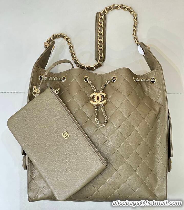 Super Quality Chanel 25 Medium Handbag Grained Calfskin & Gold-Tone Metal AS5311 Dark Khaki 2026