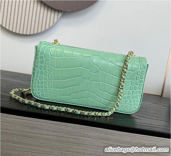 New Design Chanel Metiers D'Art Flap Bag & Gold-Tone Metal AS5313 Green Croc Embossed 2026
