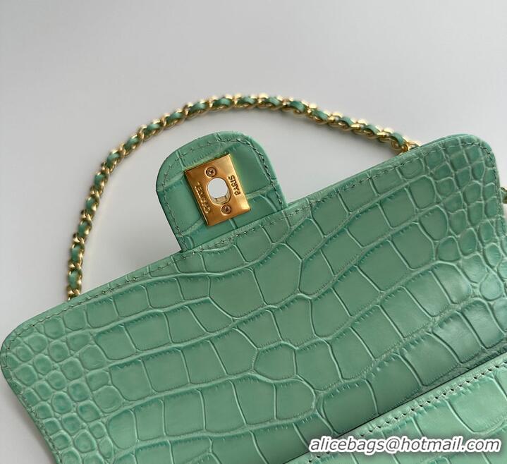 New Design Chanel Metiers D'Art Flap Bag & Gold-Tone Metal AS5313 Green Croc Embossed 2026
