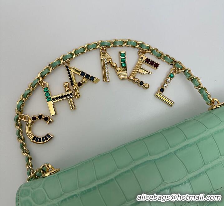 New Design Chanel Metiers D'Art Flap Bag & Gold-Tone Metal AS5313 Green Croc Embossed 2026