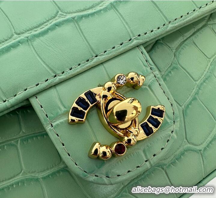 New Design Chanel Metiers D'Art Flap Bag & Gold-Tone Metal AS5313 Green Croc Embossed 2026