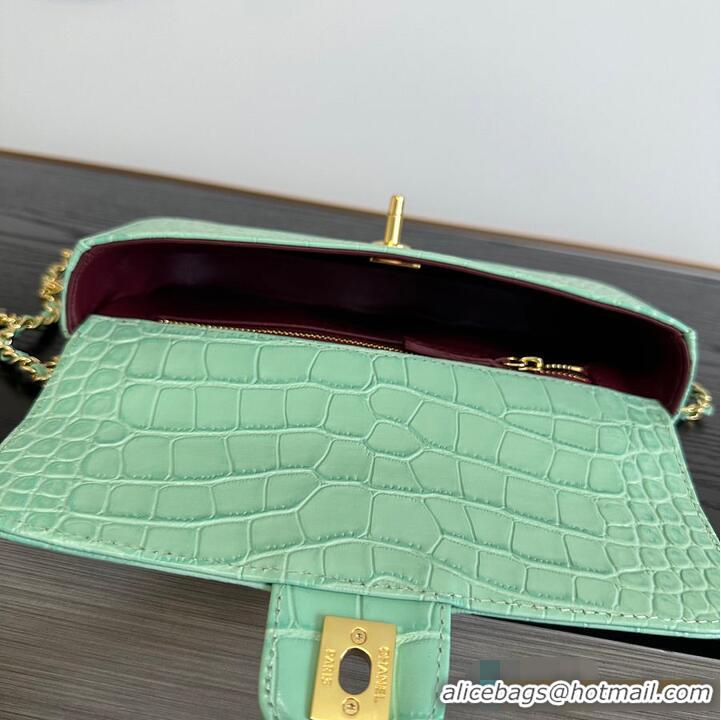 New Design Chanel Metiers D'Art Flap Bag & Gold-Tone Metal AS5313 Green Croc Embossed 2026