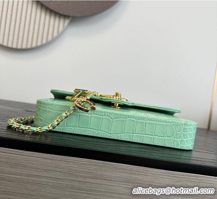 New Design Chanel Metiers D'Art Flap Bag & Gold-Tone Metal AS5313 Green Croc Embossed 2026