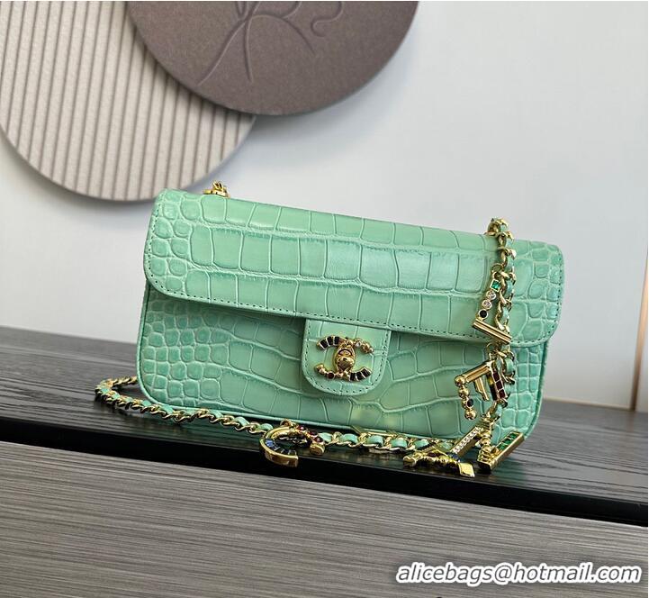 New Design Chanel Metiers D'Art Flap Bag & Gold-Tone Metal AS5313 Green Croc Embossed 2026