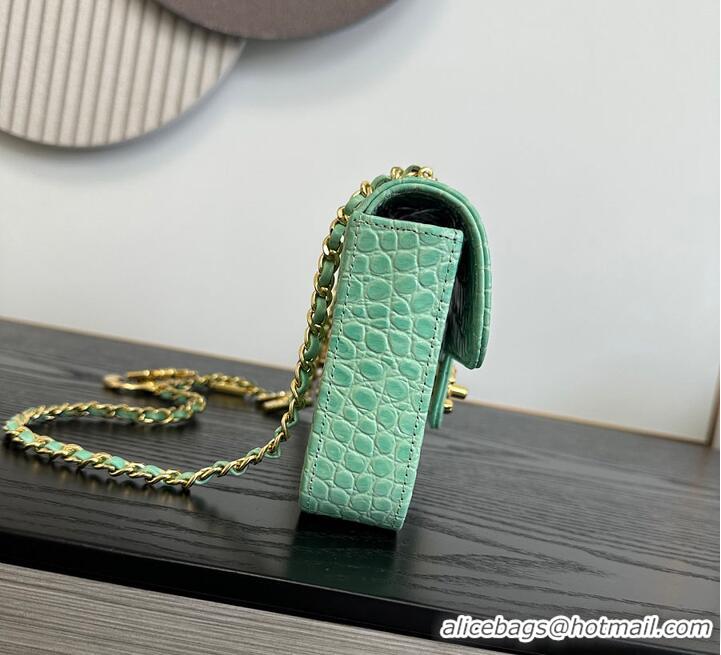 New Design Chanel Metiers D'Art Flap Bag & Gold-Tone Metal AS5313 Green Croc Embossed 2026