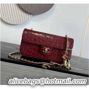 Market Sells Chanel Metiers D'Art Flap Bag & Gold-Tone Metal AS5313 Burgundy Croc Embossed 2026