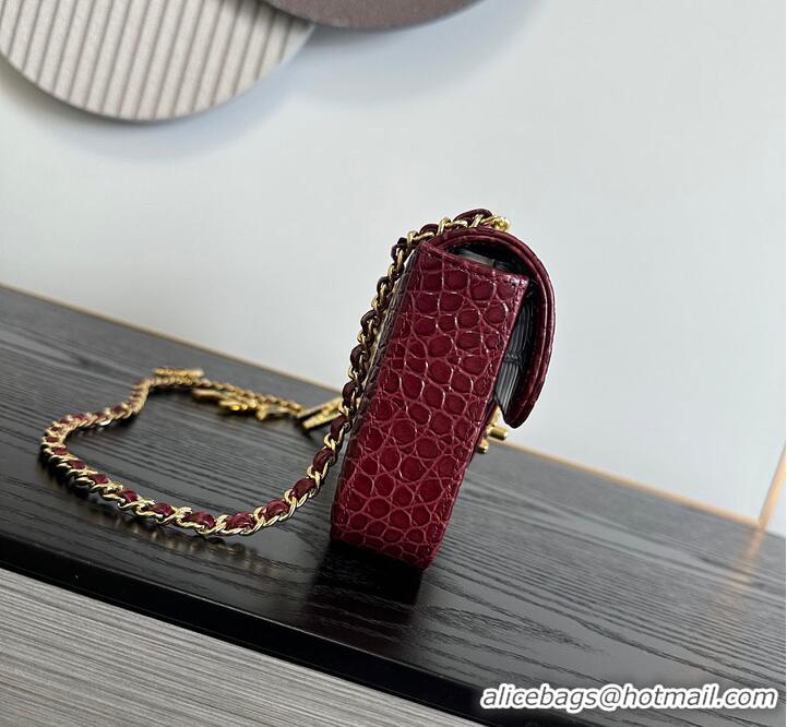 Market Sells Chanel Metiers D'Art Flap Bag & Gold-Tone Metal AS5313 Burgundy Croc Embossed 2026