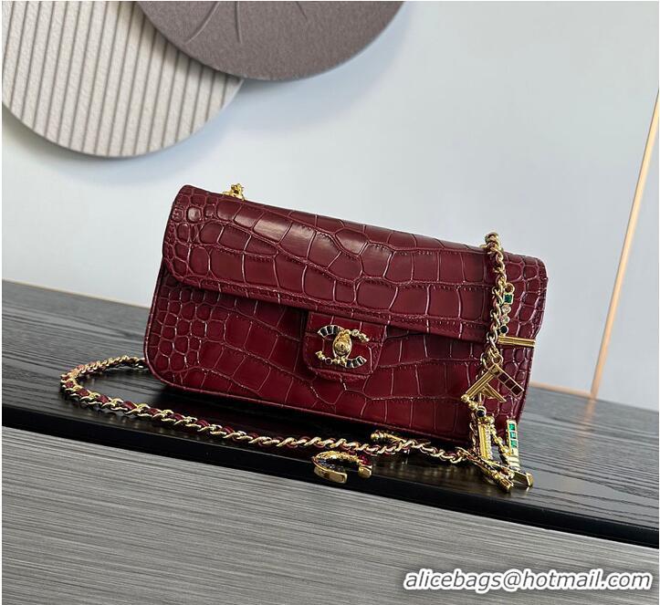 Market Sells Chanel Metiers D'Art Flap Bag & Gold-Tone Metal AS5313 Burgundy Croc Embossed 2026