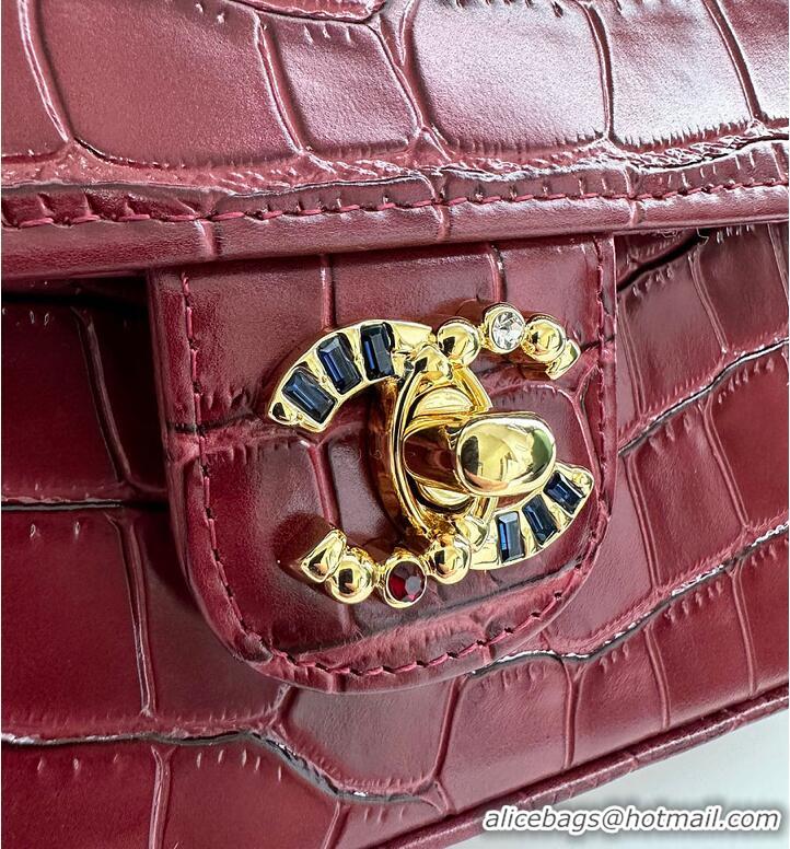 Market Sells Chanel Metiers D'Art Flap Bag & Gold-Tone Metal AS5313 Burgundy Croc Embossed 2026