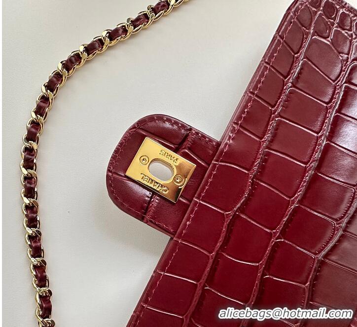 Market Sells Chanel Metiers D'Art Flap Bag & Gold-Tone Metal AS5313 Burgundy Croc Embossed 2026