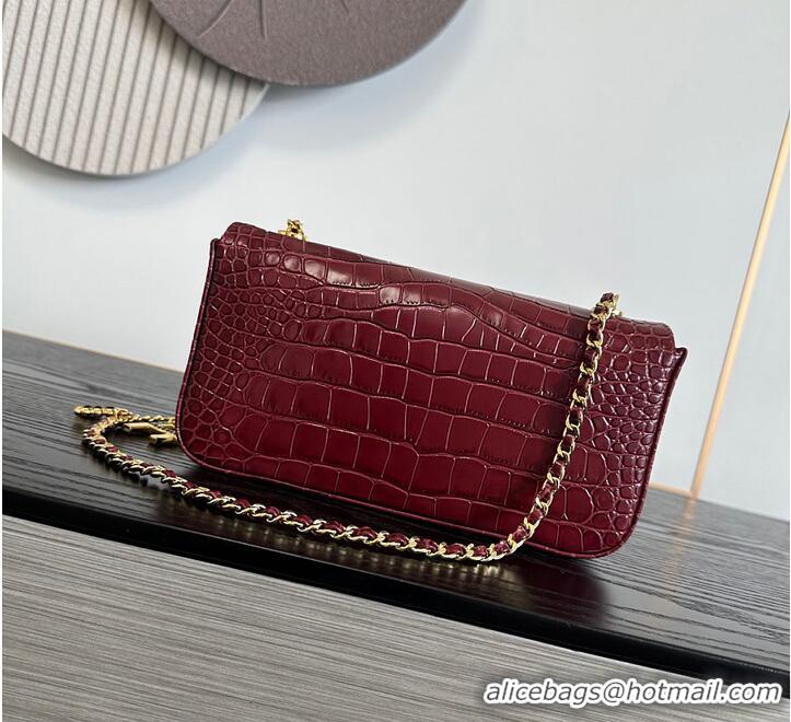 Market Sells Chanel Metiers D'Art Flap Bag & Gold-Tone Metal AS5313 Burgundy Croc Embossed 2026