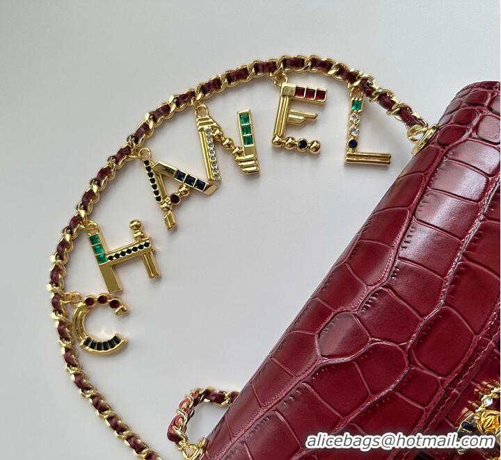 Market Sells Chanel Metiers D'Art Flap Bag & Gold-Tone Metal AS5313 Burgundy Croc Embossed 2026