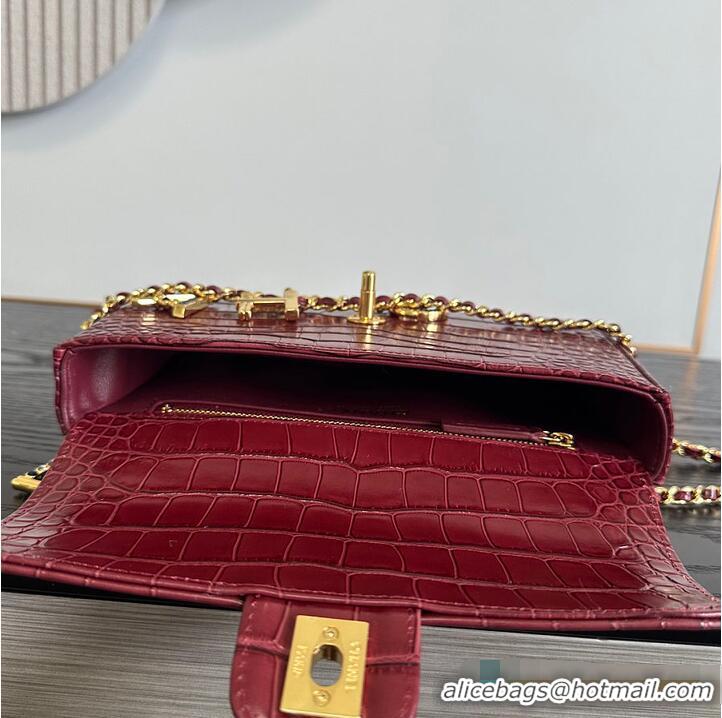 Market Sells Chanel Metiers D'Art Flap Bag & Gold-Tone Metal AS5313 Burgundy Croc Embossed 2026